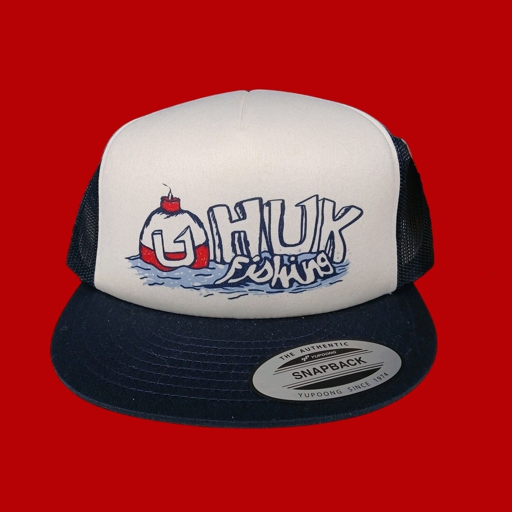 Huk Fishing Trucker Hat Youth OSFA Navy White Snapback Outdoors